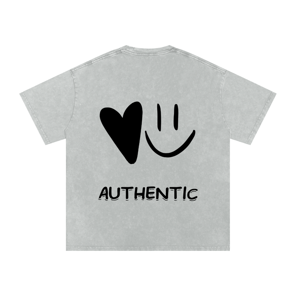 Snow Washed Oversized Cotton T-Shirt